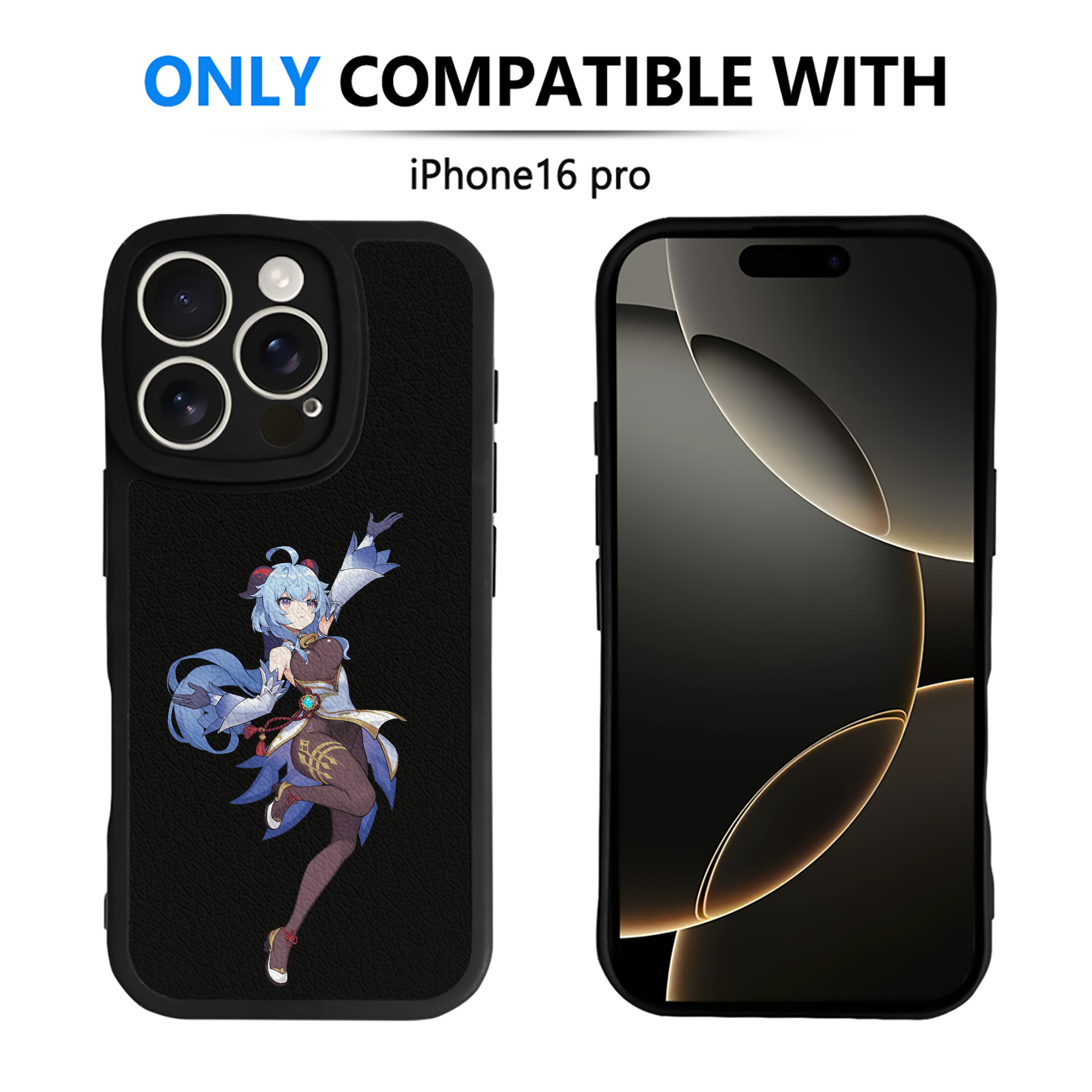げんし神 甘雨 かんう genshin Ganyu 【iPhone 16シリーズ対応】シリコンスマホケース（レザー調） 材質：シリコン